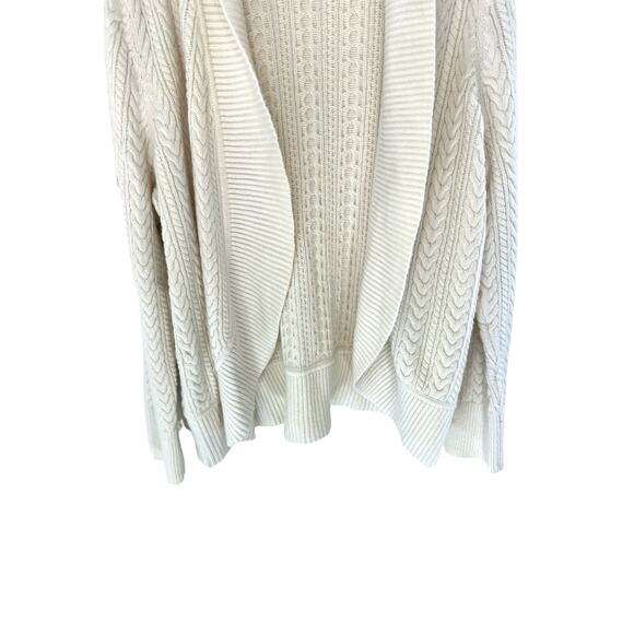 Talbots Cardigan White Cable Knit Open Career Business Office Mature Size 3X - Picture 4 of 9